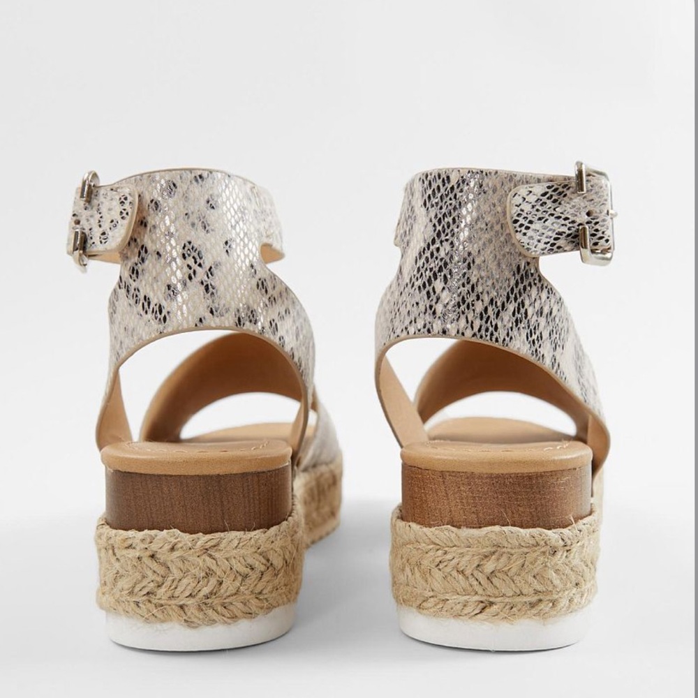 Snakeskin print platform sandals beige tan - Picture 3 of 3